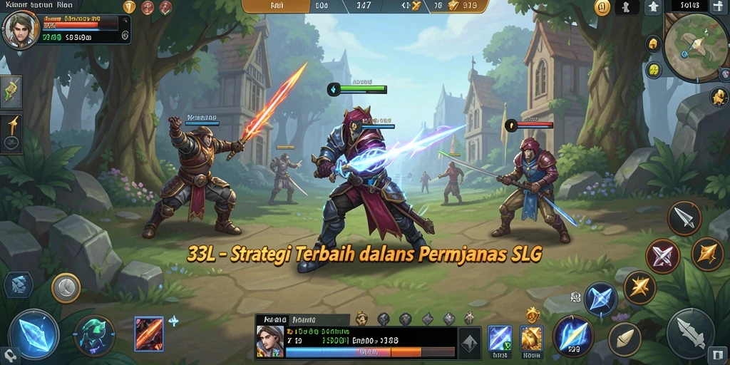 Screenshot utama menampilkan pertempuran strategi dalam <strong>33L</strong>.