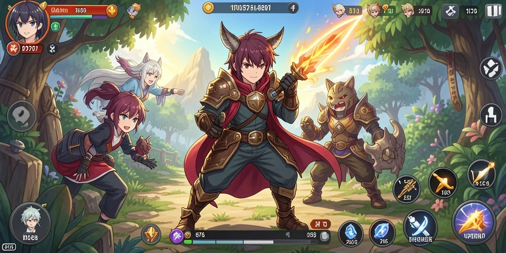 Screenshot gameplay <strong>8768</strong> menampilkan aksi seru dan karakter Anime.
