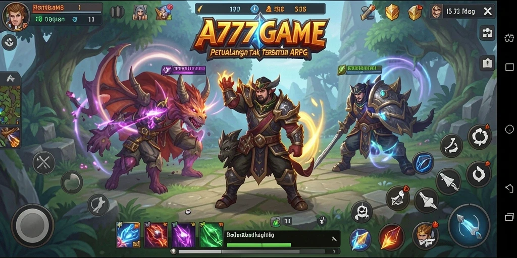 Tangkapan layar A777GAME menampilkan aksi seru dalam dunia ARPG.