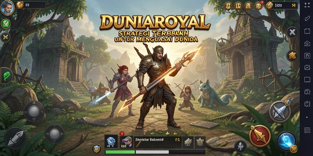 Tampilan gameplay DUNIAROYAL menunjukkan aksi strategi epic.