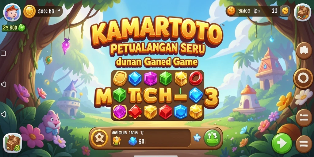 Screenshot gameplay KAMARTOTO yang menampilkan keseruan permainan Match-3.