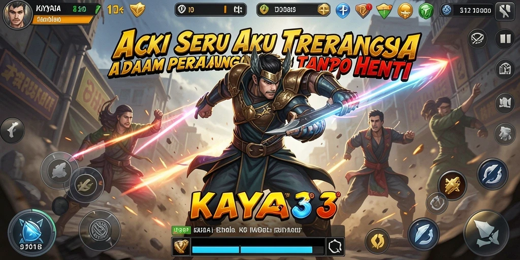 Screenshot utama KAYA33 menampilkan aksi pertarungan yang intens dan menegangkan.