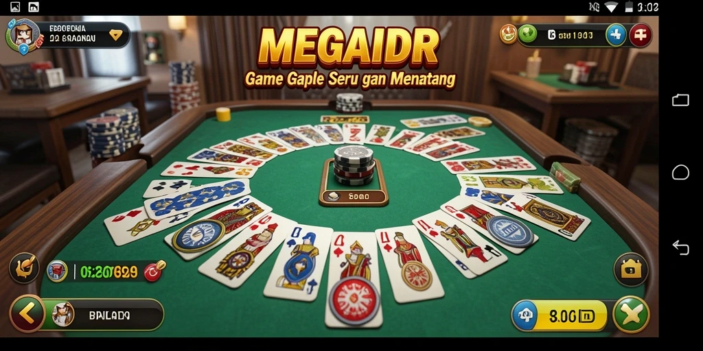 Gameplay seru MEGAIDR saat bermain Gaple dengan teman.
