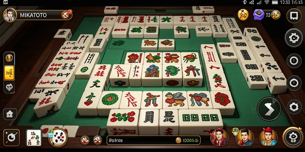 Screenshot gameplay MIKATOTO yang menampilkan suasana permainan Mahjong.