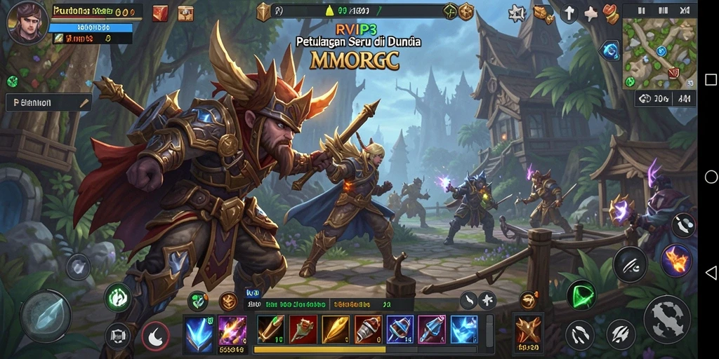 Tangkapan layar permainan RVIP3 yang menampilkan aksi pertarungan MMORPG.