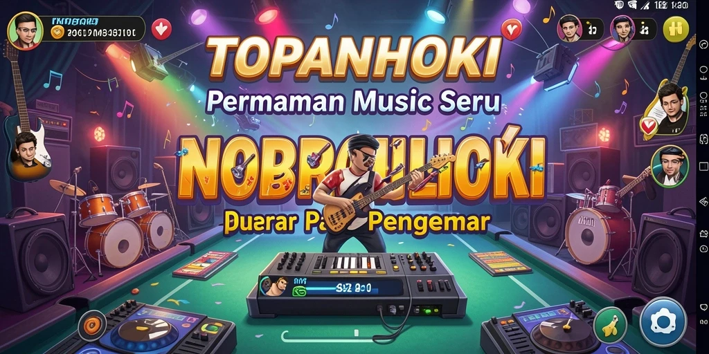 Screenshot gameplay TOPANHOKI menampilkan aksi seru dalam permainan musik.