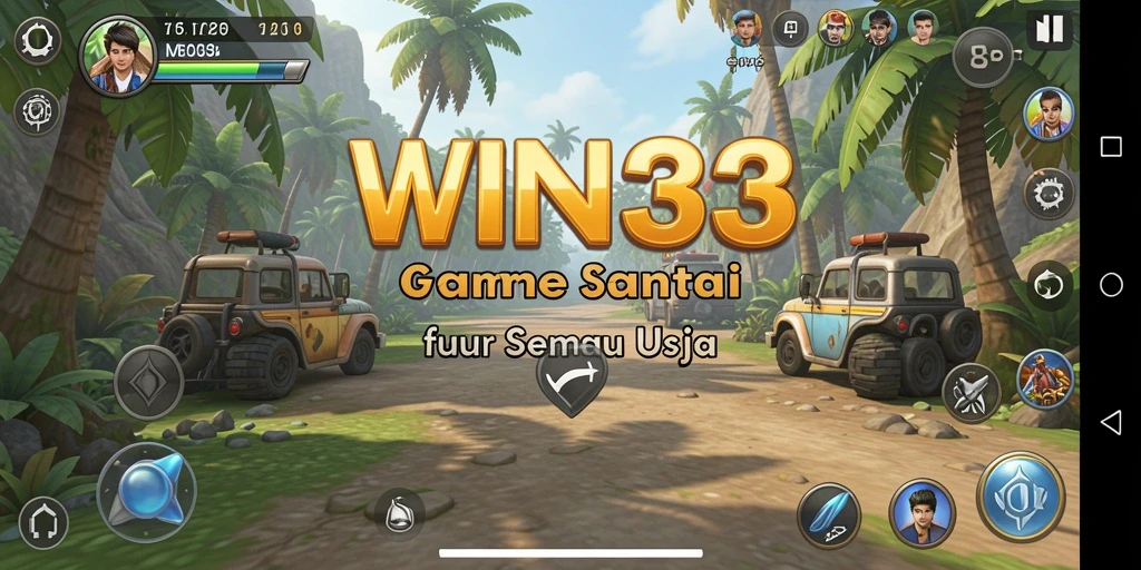 Screenshot utama WIN33 menunjukkan gameplay yang menghibur dan penuh warna.